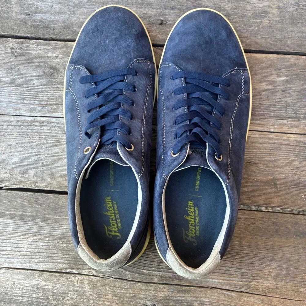 Florsheim Sneakers Navy Blue Suede 9.5 M Comfortech 14223-410 Low Top Mens